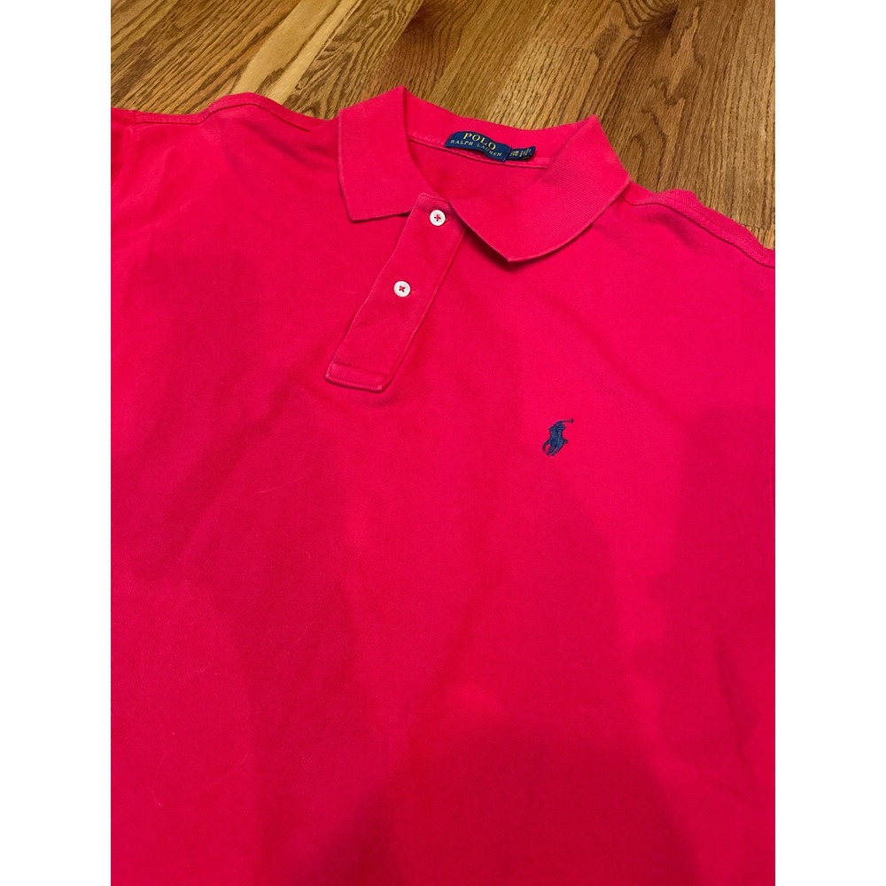 Polo Ralph Lauren Men's Polo Shirt 2XB Red Short Sleeve Pony Logo Cotton Piqué